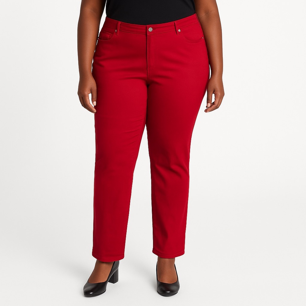 Woman Within Petite Red Jeans – Women’s Plus Size 34W